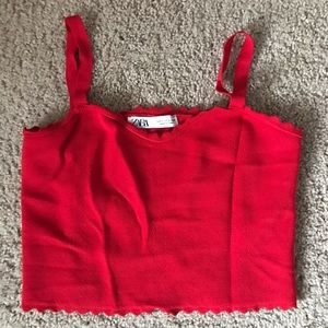 Red crop top tank from Zara